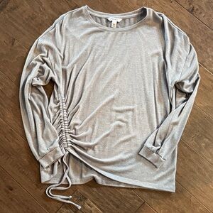Nine West Shimmering Silver Long Sleeve Top